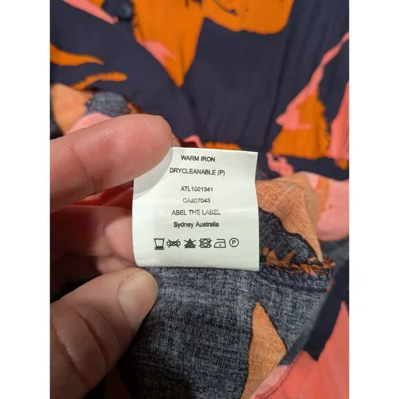 Anthropologie Abel The Label Clare Floral High Low Dress  Size Small Blue Orange - Picture 13 of 13